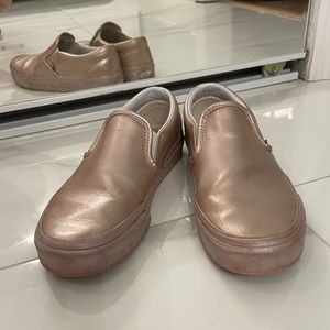 Rose gold slip ons